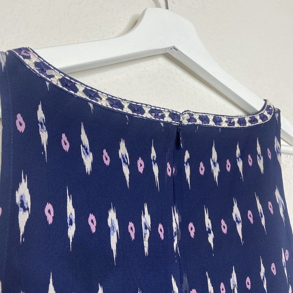 Joie Kayture Embroidered Silk Navy Romper S - Picture 9 of 11